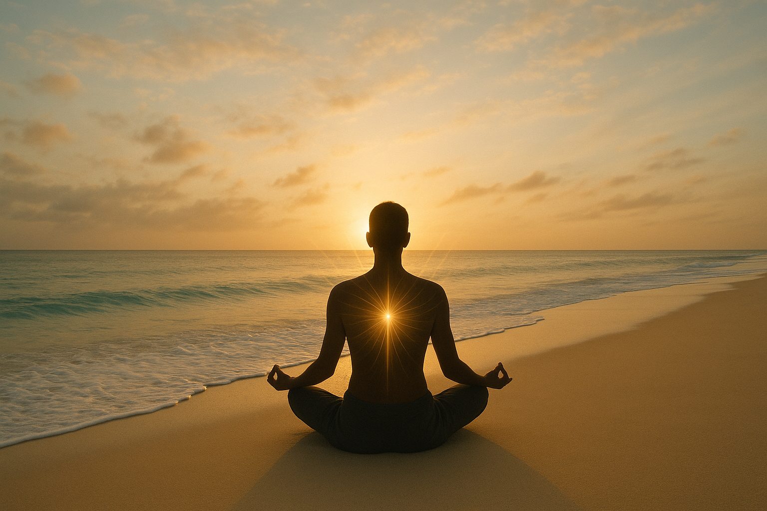 Meditating on the beach