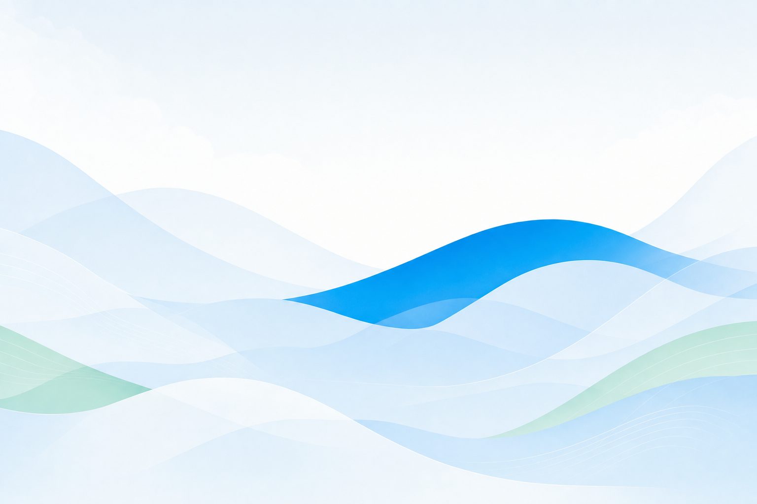 Gentle abstract waves in pale blue with one clear azure crest and a calm horizon